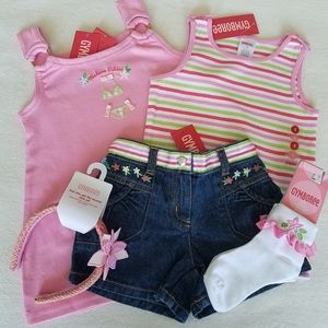 Summer Outfit Gymboree shorts top accesories Sz 3